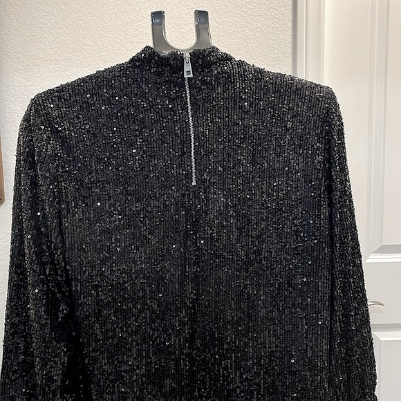 ZADIG & VOLTAIRE Black Beaded Sequins Long Sleeve Bell Wrist Nwt Size M - Picture 5 of 12